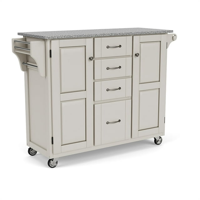 Homestyles Create-a-Cart Wood Rolling Kitchen Cart in Off White