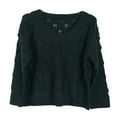 thumbnail image 3 of EIMELI Femmes Tricot Solide Pull Manches Longues V Tricot Conception Creuse Casual Porter au Quotidien Automne, 3 of 6
