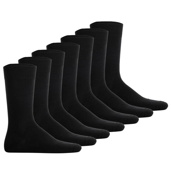 Camano Calcetines unisex, paquete de 7 - Calcetines cómodos en caja, caja de regalo, color liso Negro 43-46