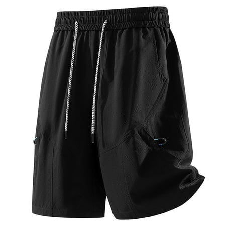 Men s Relaxed Fit Hiking Cargo Shorts Knee Length Quick Dry Lightweight for Outdoor Golf Fishing Casual with Multi Zipper Pockets Big and Tall Size M-4XL Black
