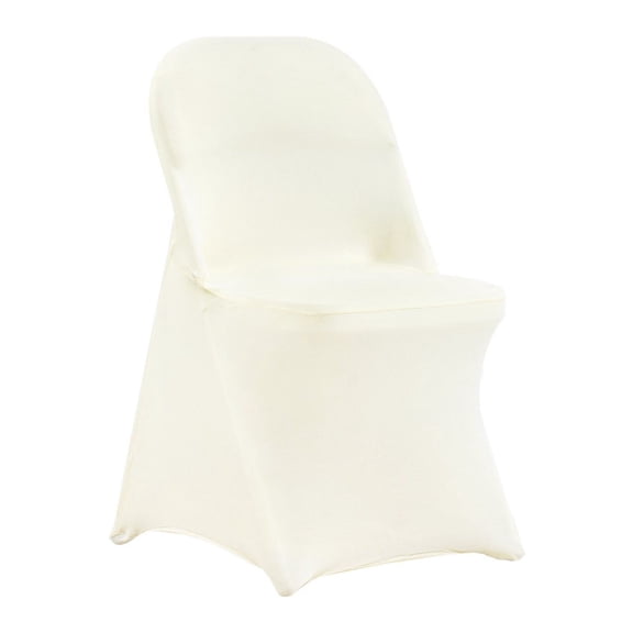 Stretch Spandex Folding Chair Covers 50PCS - Ivory White - Universal Fitted Slipcovers for Wedding, Banquet, Party - Washable Protective Chair Covers