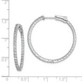 thumbnail image 2 of Sterling Silver Rhodium Plated With Cubic Zirconia Hinged Hoop Earrings - Measures 29x30mm Wide 2mm, 2 of 2