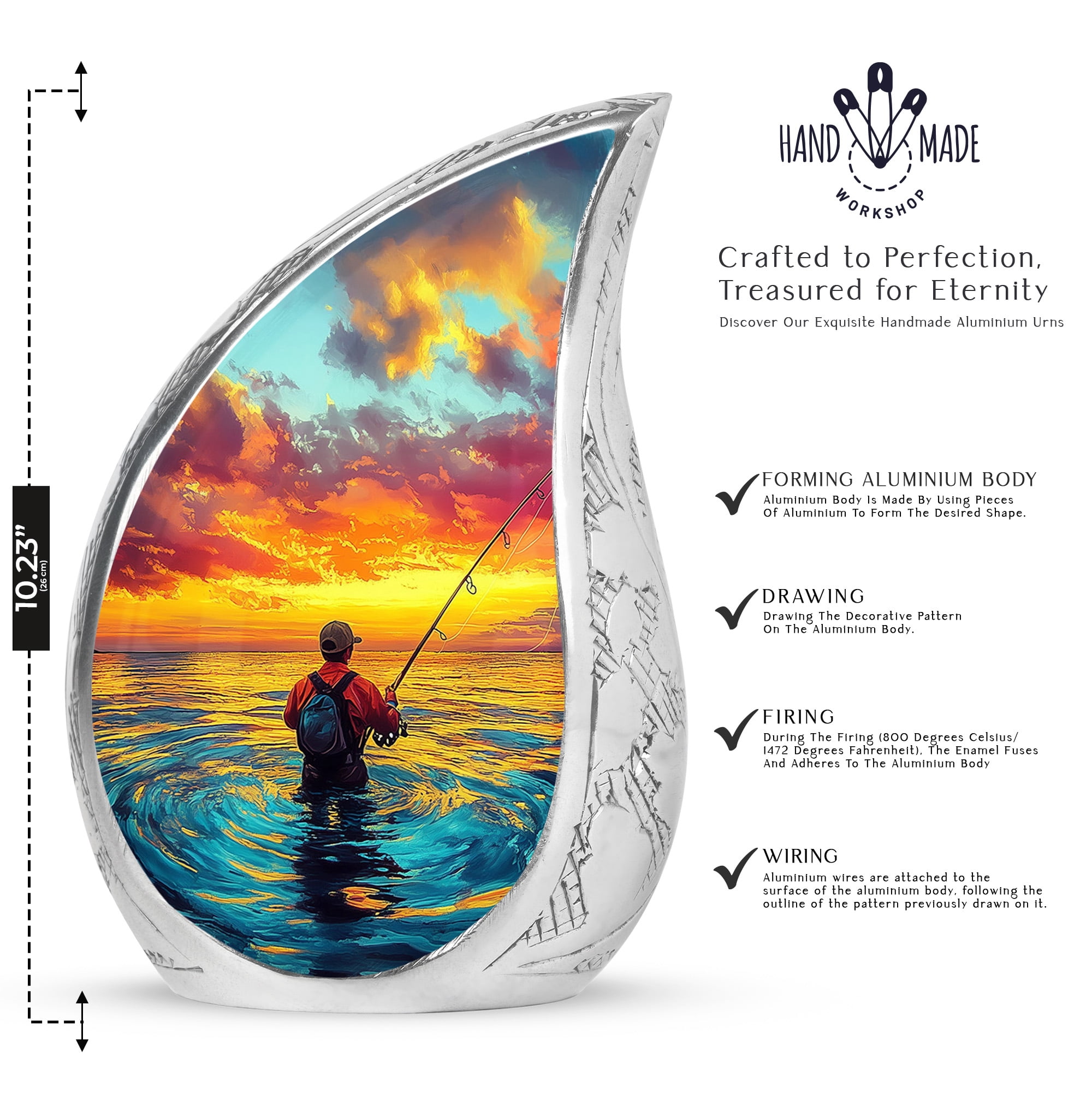 SABURIAL Fishing Urn - Burial Urn for Ashes - Combo 2 - Large with 3 Inch Pack of 2 - Keepsake Urns for Men & Women - Human Remains for Mom & Dad - Memorial Urns for Human Ashes