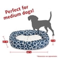 thumbnail image 4 of Majestic Pet Sherpa Fusion Bagel Pet Bed for Dogs, Calming Dog Bed Washable, Medium, Navy Blue, 4 of 6