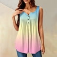 thumbnail image 2 of Workout Tops For Women Loose Fit, Tunic Tops Dressy Casual Summer Button Short Sleeve Shirts Fit Pleated Tank Top Womens Tops Casual V Neck Workout Tops Tie Tops Tank Shirt (XXL, Pink) ZMTing, 2 of 4