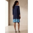 thumbnail image 2 of Jessica London Women's Plus Size Stretch Knit Three-Quarter Sleeve T-Shirt Dress, 2 of 4
