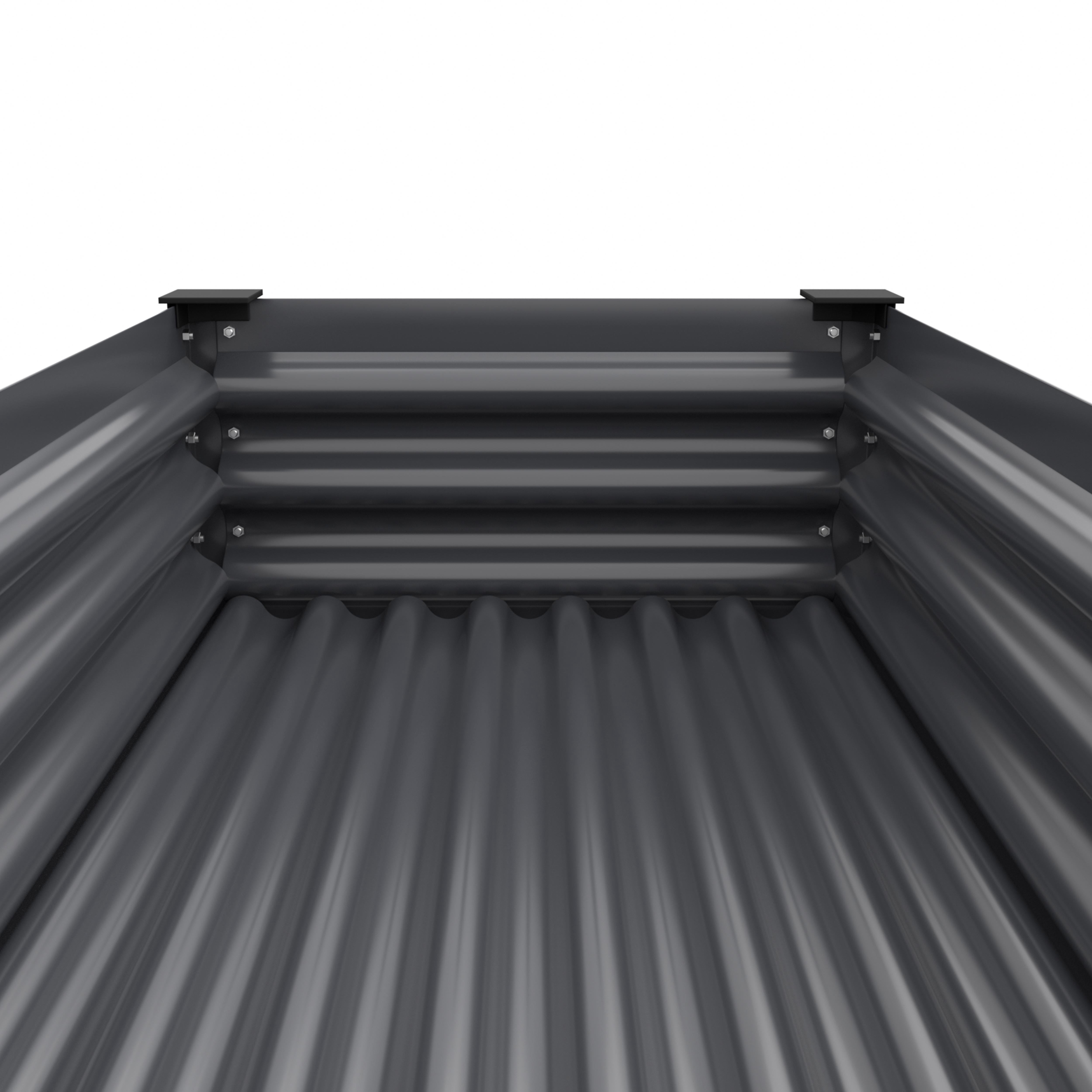 VEIKOUS 48"L×23"W×32"H Galvanized Steel Raised Garden Bed W/Drainage, Liner & Corner Protectors , Gray