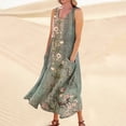 thumbnail image 2 of JULMCOMO Summer Dresses for Women 2024 Round Neck Casual Boho Long Dress Floral Print Plus Size Sleeveless Maxi Dress with Pocket, 2 of 5