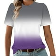 thumbnail image 2 of Fiudx Ofertas Flash Del Día Camiseta Estampada Informal y de Moda para Mujer con Cuello Redondo y Top de Manga Corta, 2 of 4