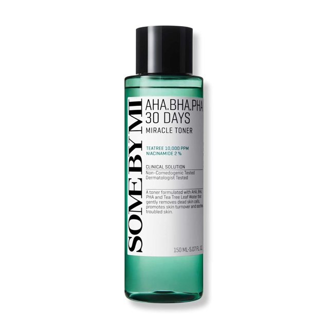 AHA BHA PHA 30 Days Miracle Toner – 5.07oz, 5.1 fl oz – Tónico facial exfoliante de ácido salicílico coreano para todo tipo de piel – Cuidado diario de poros y control de aceite con 2% de