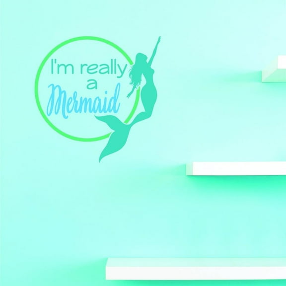 Custom Decals Im Really A Mermaid Wall Art Size: 18 X 18 Inches Color: Muti