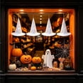 thumbnail image 6 of JHyouerji Witch Hat Hanging Ornament 15x14x14in White Halloween Window Party Wall Soft Decor Pendant, 6 of 7