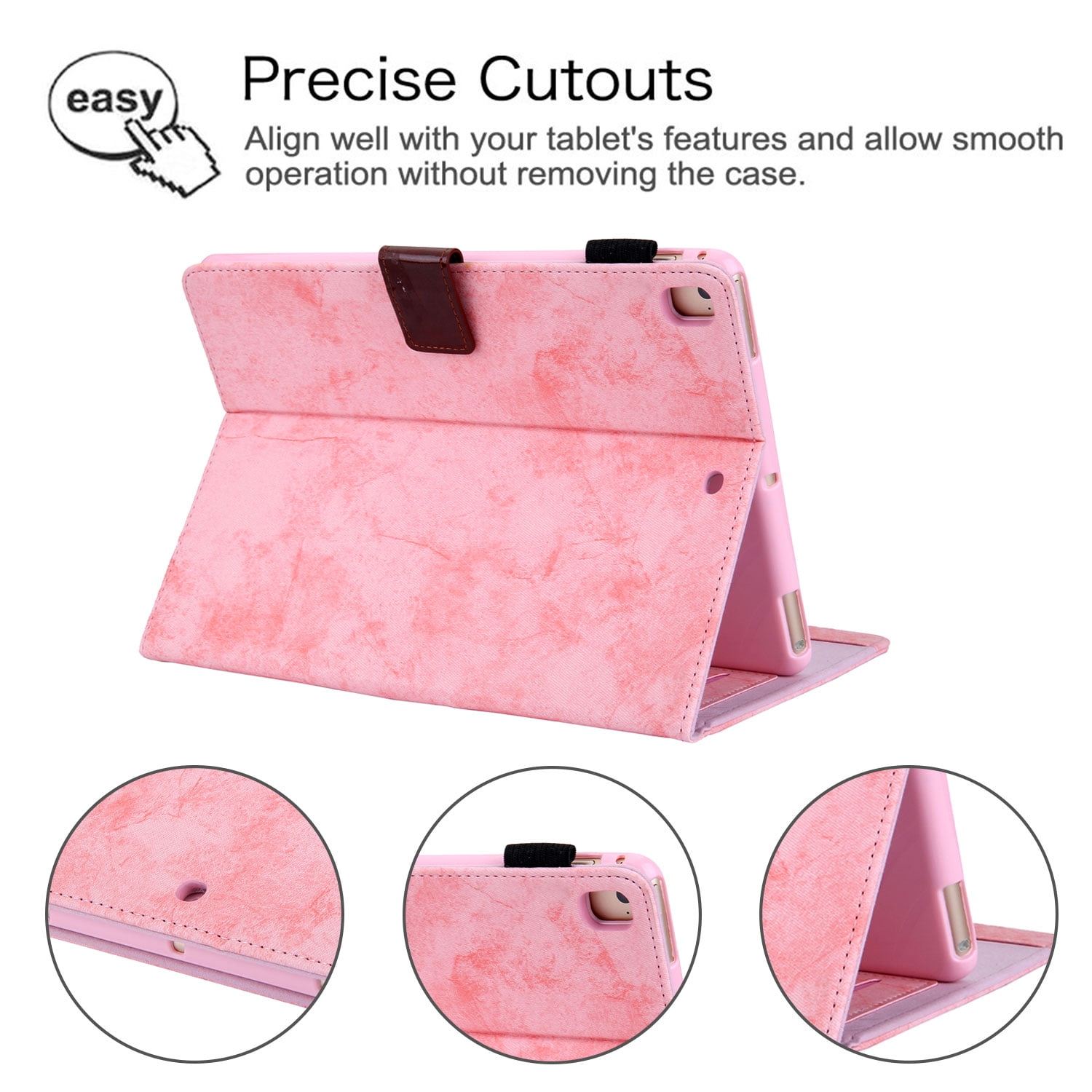 Allytech iPad 8th Gen 2020 Case 10.2 Inch, iPad 7th Gen 2019 Case, PU Leather Slim Fit Multi Angle Stand Smart Cover Auto Sleep Wake Shockproof Folio Flip Pencil Holder Case for Apple iPad 10.2",Pink