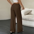 thumbnail image 6 of Womens Palazzo Pants Summer Fashion 2026 High Waisted Wide Leg Drawstring Flowy Beach Trousers with Pockets Light Brown L, 6 of 6