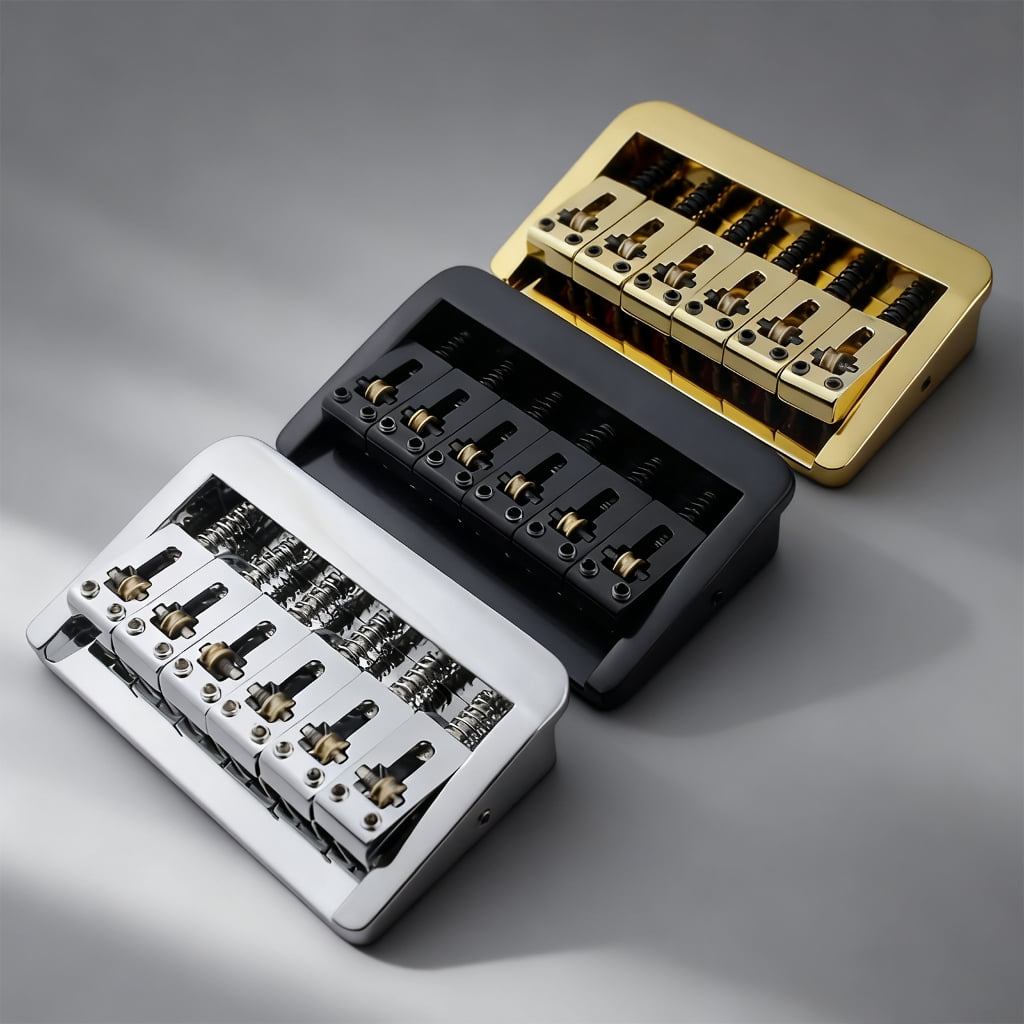 Metal Guitar Bridge Metal Texture for 6 String Electric Guitars Adjustable 10.5mm String Spacing Easy Installation