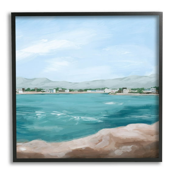 Stupell Industries Seaside Town Beach Ripples Painting Black Framed Art Print Wall Art, Design by Grace Popp