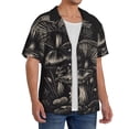 thumbnail image 2 of Fotbe Monochrome Mushroom Artwork Camisa Estampada de Manga Corta para Hombre, Casual de Verano, Estilo Playero, Sin Arrugas-XX-Large, 2 of 5