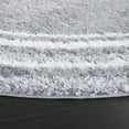 thumbnail image 3 of SAFAVIEH Border & Stripe Hyram Bordered Shag Area Rug, Grey/Ivory, 6'7" x 6'7" Round, 3 of 7