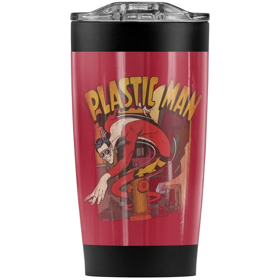 Justice League Plastic Man Street Stainless Steel Tumbler 20 oz Coffee Travel Mug/Cup, Vacuum Insulated & Double Wall with Leakproof Sliding Lid | Great for Hot Drinks and Cold Beverages