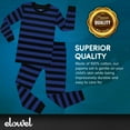 thumbnail image 4 of Elowel Pajama Set for Women and Men 2 Pack 100% Cotton Adult PJs Royal and Black Stripe Size XS, 4 of 7