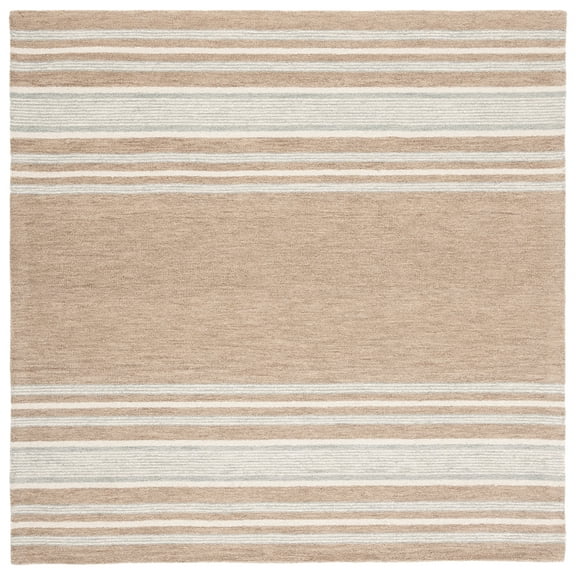 SAFAVIEH Metro Angela Striped Area Rug, Brown/Ivory, 6' x 6' Square