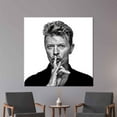 thumbnail image 2 of Famous Artwork, Contemporary Art Canvas, Handsome Man Canvas, Dawid Bowie Hush Sign, Modern Artwork, Trendy Art Canvas, Hush Sign Artwork, Canvas Wall Decor - Natural Framed, 2 of 6