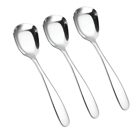 ACDANC Soup Spoons Stainless Steel Dinner Spoons By Chinese Soup Spoon Mirror Polished Asian Soup Spoons for Bouillon Dessert Cereal Thai Miso Ramen