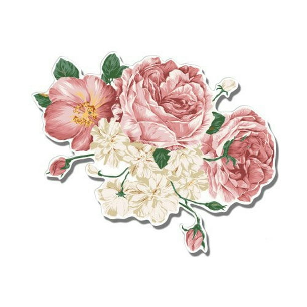 flower bouquet vintage style pretty roses floral vinyl