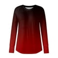 thumbnail image 6 of Womens T Shirts Long Sleeve Top Round Neck Basic Fashion Printed Tshir Thumbhole Tunic Tshirts, 6 of 6