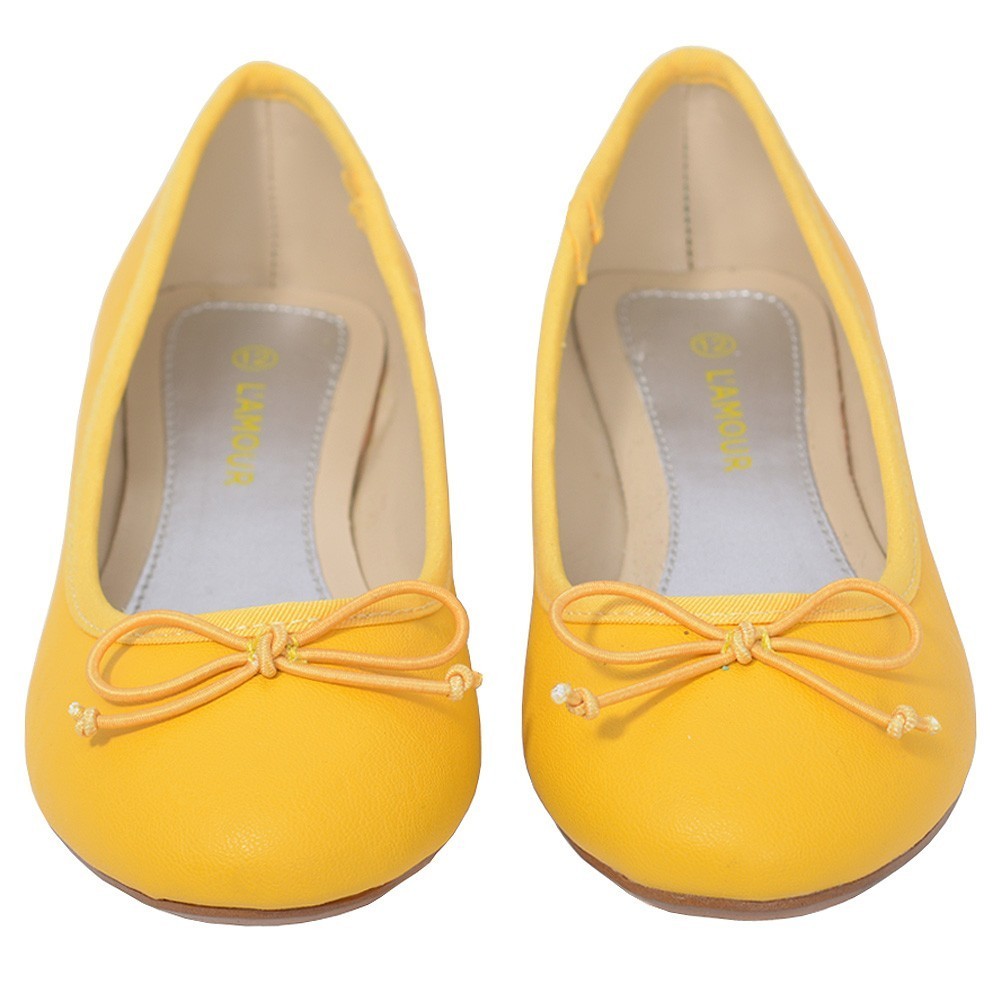 yellow flat dress shoes