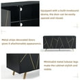 thumbnail image 5 of EDYO LIVING 63" Sideboard Storage Cabinet with Metal Trim 3-Door Credenza Wide Buffet Cabinet for Living Room, Dining Room, Black, 5 of 7