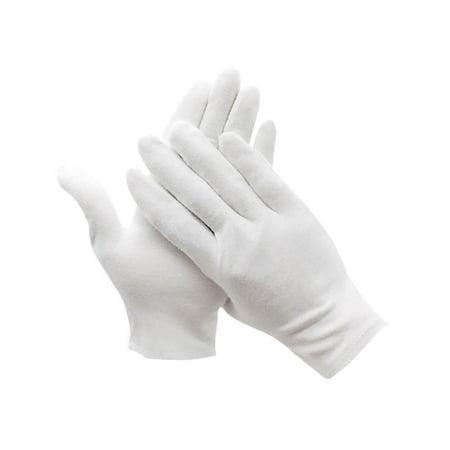 

Pack of 6 White Cotton Inspection Work Gloves Women Men Household Coin Jewelry Serving Waiters Drivers
