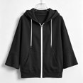 thumbnail image 5 of Fewfanhot Womens Fall Outfits Zip Up Hoodie Long Sleeve Hooded Sweatshirts Pockets Jacket Coat for Women, 5 of 5