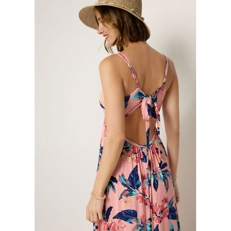 chinese dress ladies Bestow | Black Open-Back Maxi Dress with Oversized White Bow