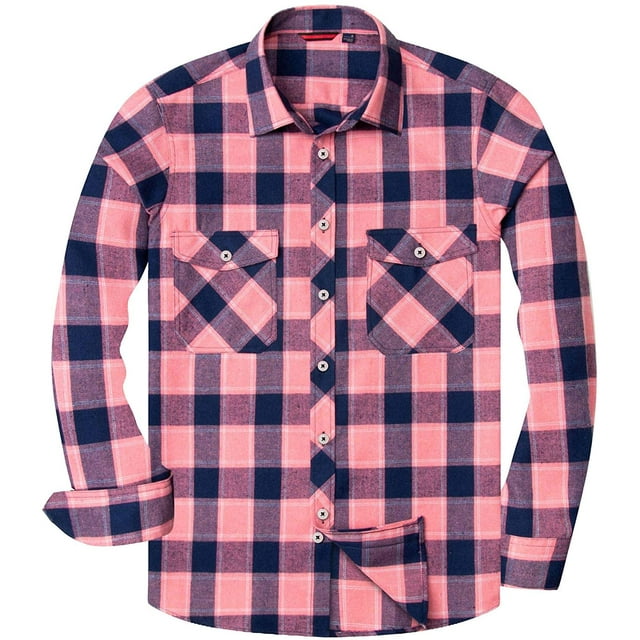 Chemise en Flanelle Décontractée pour Homme à Carreaux à Boutons