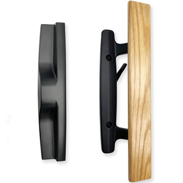 Juego de manija para puerta corrediza de patio ALLYWASAI estilo mortise, negro