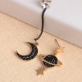 thumbnail image 3 of Dalazy Unique Asymmetric Rhinestone Moon Saturn Pendants Earring Ear Stud for Students Women Girls, 3 of 8