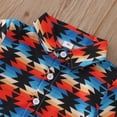 thumbnail image 5 of PEASKJP Shirts Set for Boys Colorful Print Button Down Short Sleeve Shirt and Shorts Set,Black 120, 5 of 5