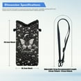 thumbnail image 6 of ZIATUBLES Neoprene Crossbody Phone Pouch Portable Cellphone Sleeve Case with Adjustable Strap Top Opening Phone Purse, 4 X 8 Inch, Butterfly Moon Flower Shine Black, 6 of 7