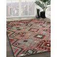 thumbnail image 3 of Ahgly Company Machine Washable Indoor Square Contemporary Brown Red Area Rugs, 8' Square, 3 of 7