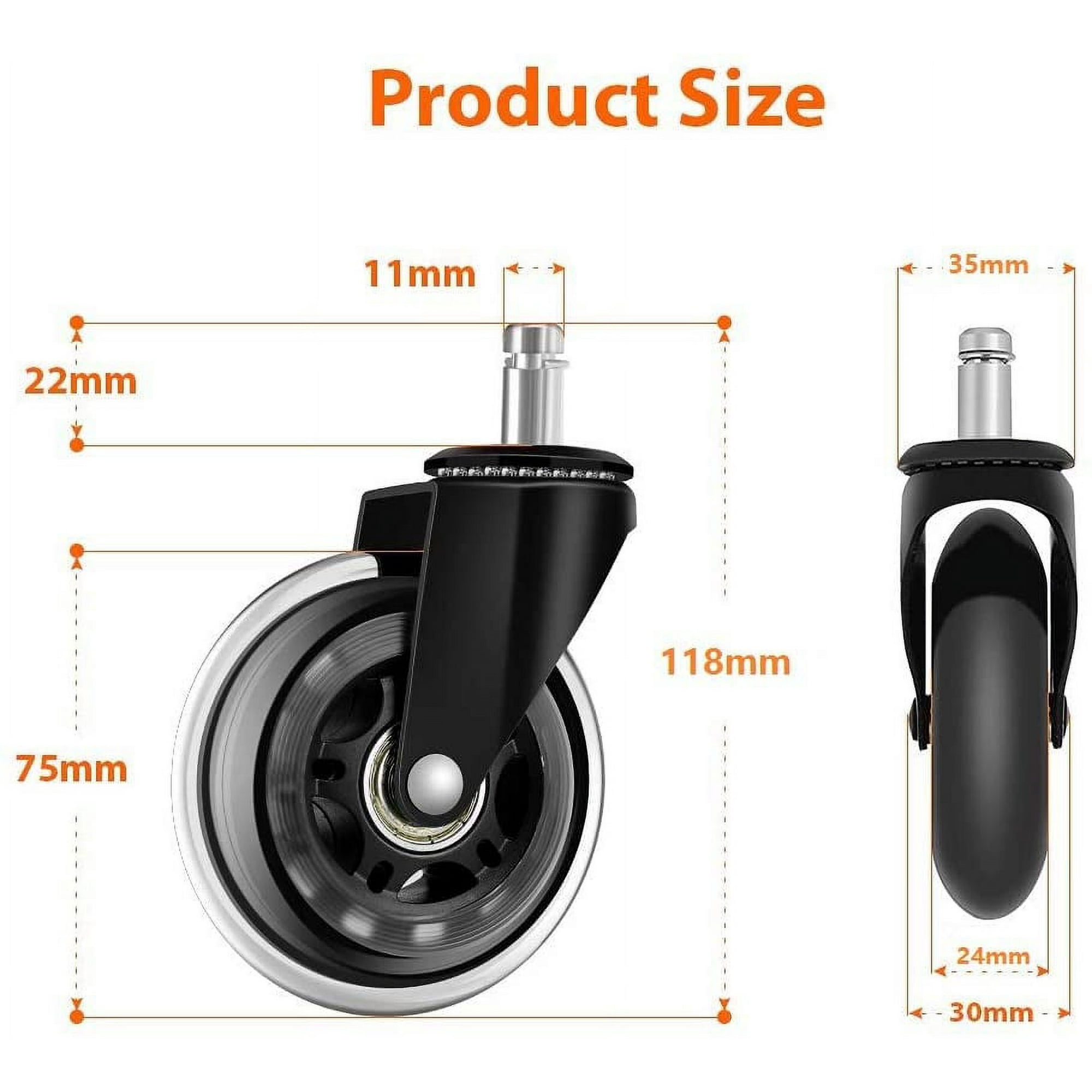 Remplacement De Bell Glides Roues Pivotantes Pour Chaise De Bureau