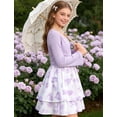 thumbnail image 5 of Aideaone Girls Dress Set Floral Spaghetti Strap Dress with Cardigan for Tweens Teens 7-14 Years, 5 of 8