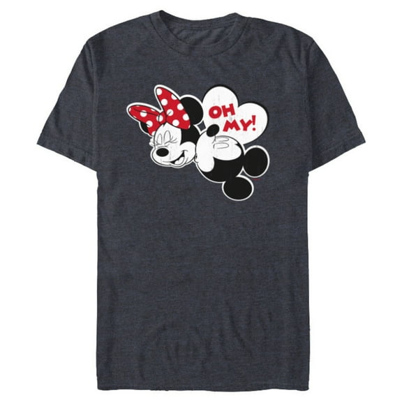 Disney Mickey & Minnie Mouse Oh My! Kiss Valentine’s Day - Short Sleeve Blended T-Shirt for Adults - Customized-Navy Heather