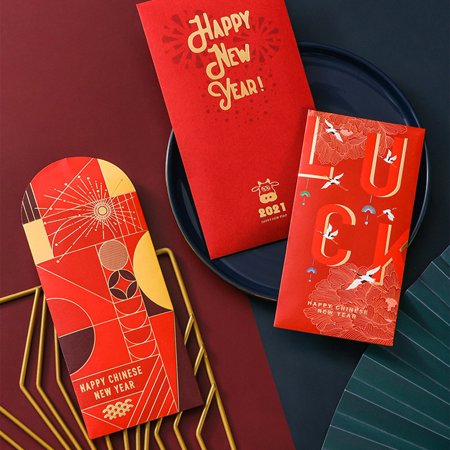2021 Chinese Red Envelopes, New Year Lucky Money Packet Ox Year Red
