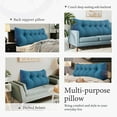thumbnail image 6 of Rounuo Bed Wedge Pillow for Headboard, King Triangular Reading Pillow Linen Large Bolster Backrest Support Upholstered Lumbar Cushion Blue 76"x20", 6 of 7