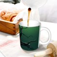 thumbnail image 3 of Yiaed Green Night Sky Moon Branches Print Ceramics Coffee,Large Handle Design,Extra Large Tea and Coffee Cup for Office and Home Mugs, 3 of 6