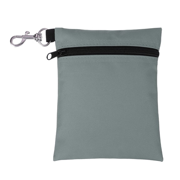 Uxcell Golf Tee Pouch, Zipper Golf Ball Bag 6.7 x 5 in with Metal Lobster Claw Clip Storage Bag Waterproof - Fit for (Tees Balls/Valuables Holder/Men Women Golf Gift) Grey