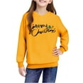 thumbnail image 4 of Lorytime Girls Sweatshirts with Hoodie Boys Merry Christmas Sweatshirt Long Sleeve Pullover Drop Shoulder Cute Tops Yellow, 4 of 4