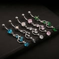 thumbnail image 2 of Flmtop Sexy Shiny Cubic Zirconia Dangle Bikini Jewelry Belly Button Navel Barbell Ring, 2 of 10