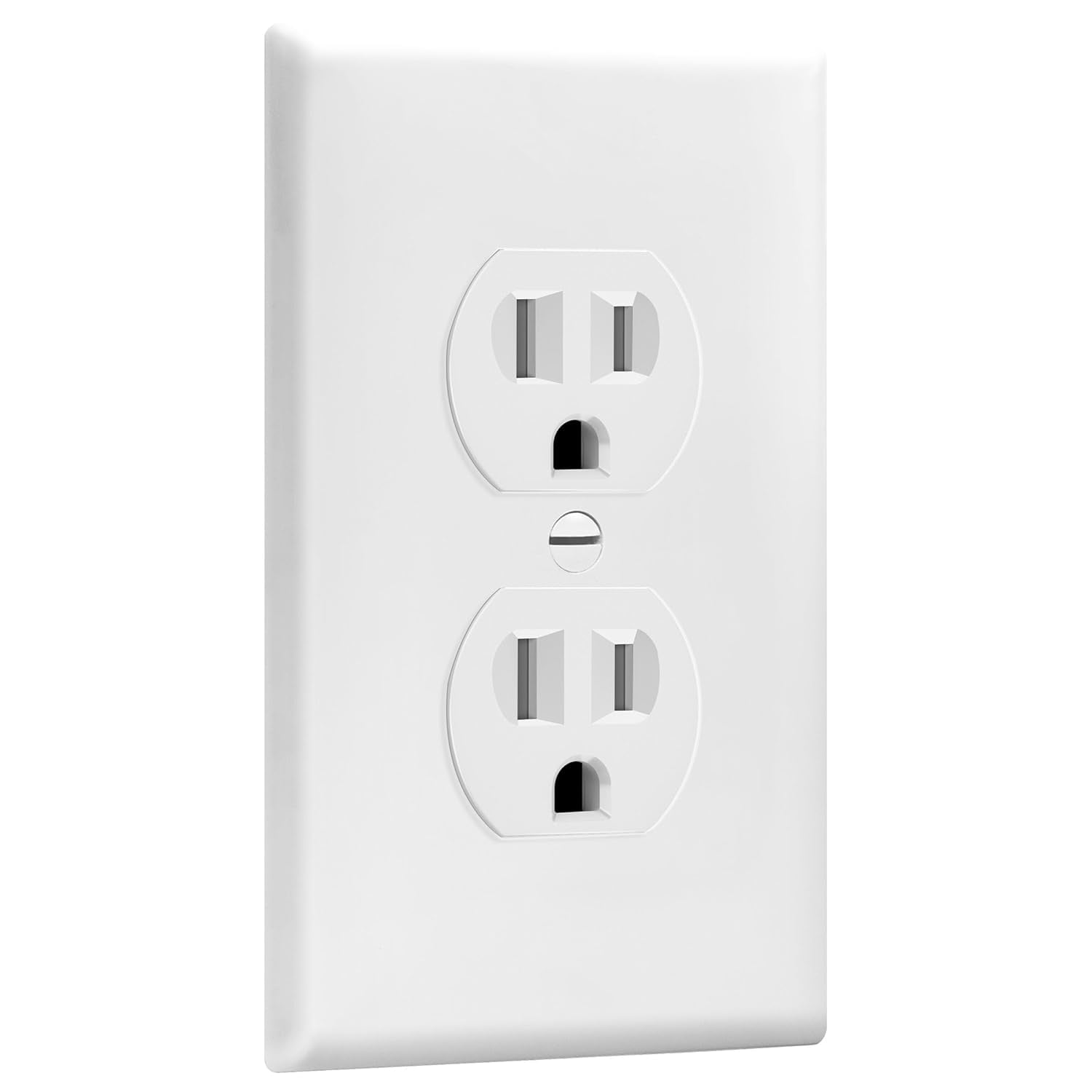 ENERLITES Duplex Outlets and Wall Plates Bundle, Tamper-Resistant Electrical Receptacle, 15A 125V, Self-Grounding, 2-Pole, UL Listed, 61581-TR-WWP-10PCS, White ，10Packs